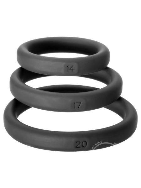 PERFECT FIT XACT-FIT SILICONE RING KIT ASSORTED SIZE - BLACK ( 3 PACK )