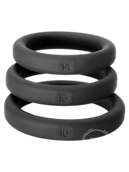 PERFECT FIT XACT -FIT SILICONE RING KIT SMALL/MEDIUM - BLACK  ( 3 PACK )