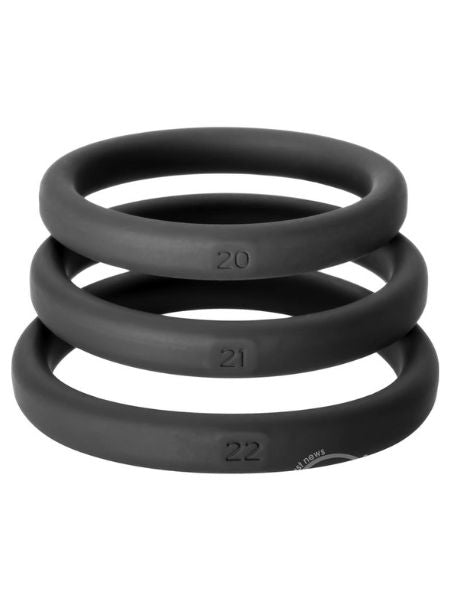 PERFRCT FIT XACT -FIT SILICONE RING KIT -LG/XL - BLACK ( 3 PACK )