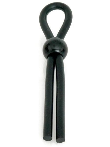 BONEYARD SINGLE SLIDE COCK LEASH 2X STRETCH SILICONE - BLACK AND MULTI