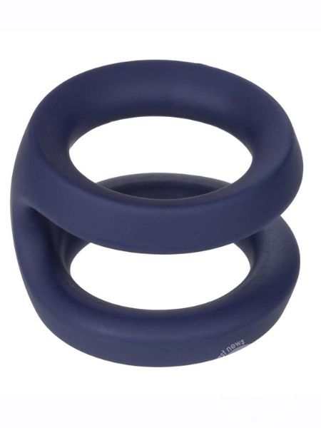 VICEROY DUAL RING SILICONE COCK RING - BLUE