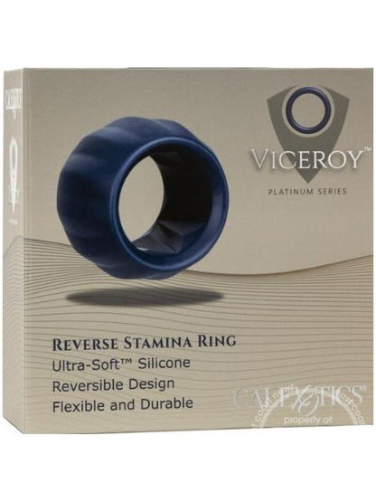 VICEROY REVERSE STAMINA SILICONE COCK RING - BLUE