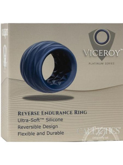 VICEROY REVERSE ENDURANCE SILICONE COCK RING - BLUE