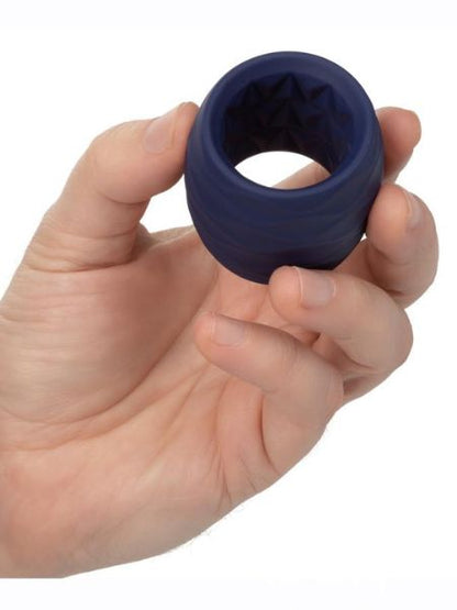 VICEROY REVERSE ENDURANCE SILICONE COCK RING - BLUE