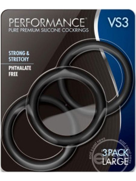 PERFORMANCE VS3 PURE PREMIUM SILICONE COCK RING ( 3 PCK )