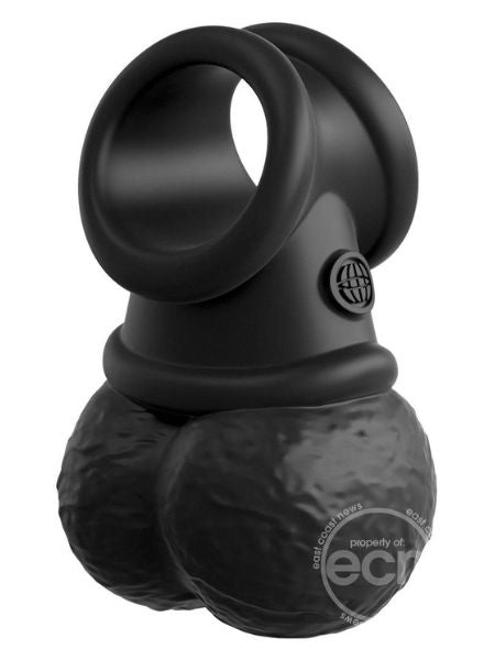 KING COCK ELITE CROWN JEWELS SILICONE AND COCK RING - BLACK