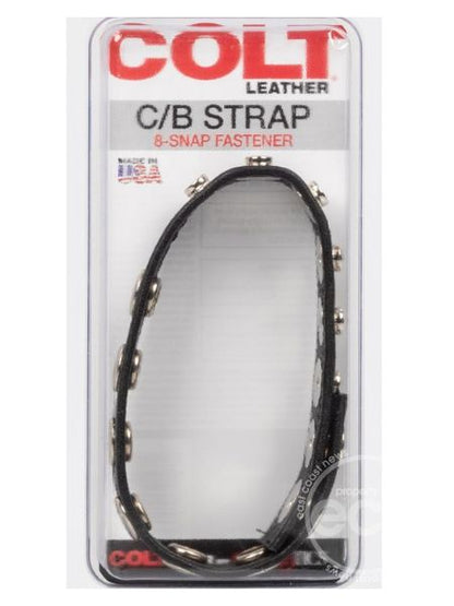 COLT LEATHER C/B STRAP ADJUSTABLE 8 SNAP COCK RING - BLACK