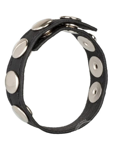 Leather Multi-Snap Cock Ring - Black