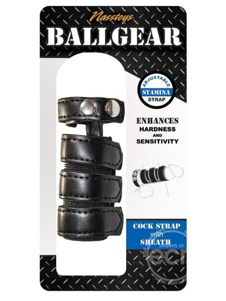 BALLGEAR COCK STRAP WITH SHEATH  BLACK/SILVER