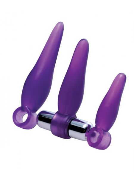 FANNY FIDDLERS 3 PIECE FINGER RIMMER SET + VIBRATING BULLET - PURPLE