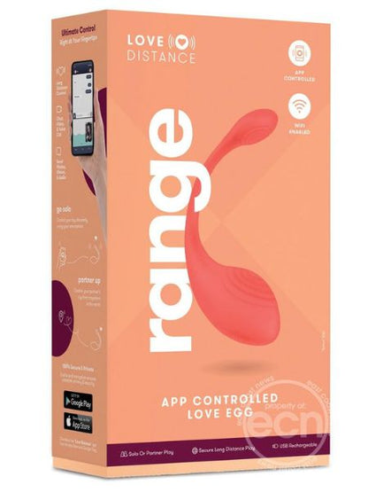 LONG DISTANCE RANGE APP CONTROLLED SILICONE RECHARGEABLE LOVE EGG - CORAL