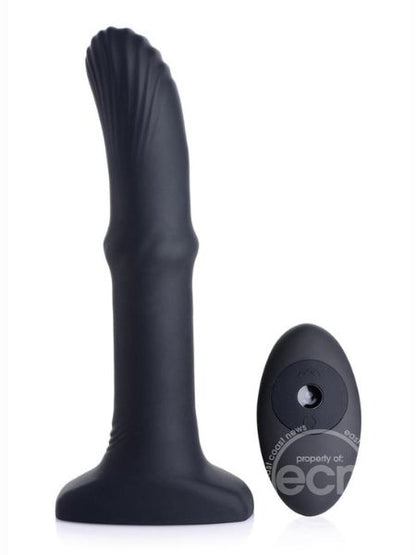 THUNDER PLUGS SLIDING SHAFT SILICONE RECHARGEABLE ANAL PLUG WITH REMOTECONTROL mote Control - Black