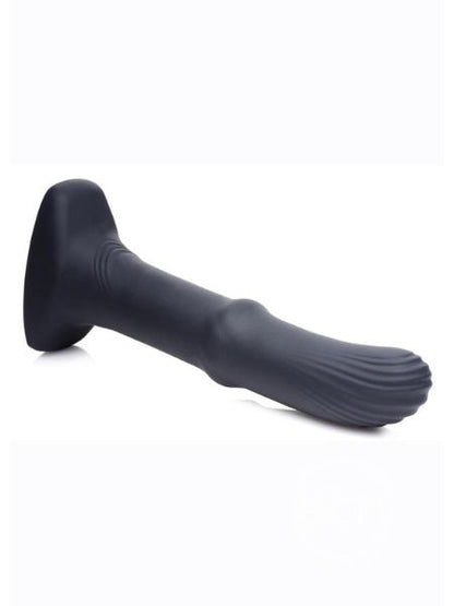 THUNDER PLUGS SLIDING SHAFT SILICONE RECHARGEABLE ANAL PLUG WITH REMOTECONTROL mote Control - Black