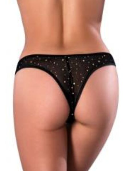 GLITZ & GLAM TANGA BLACK S/M