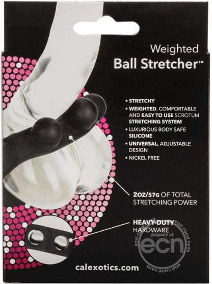 SILICONE WEIGHTED BALL STRTCHER COCK RING - BLACK