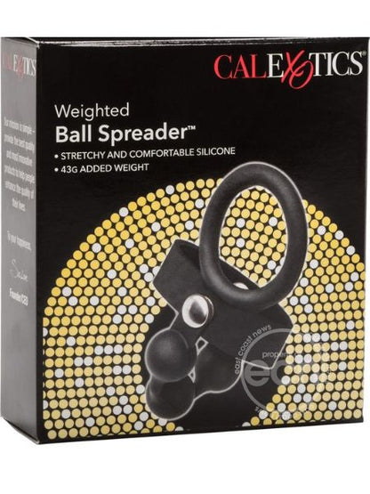 SILICONE WEIGHTED BALL SPREADER COCK RING - BLACK