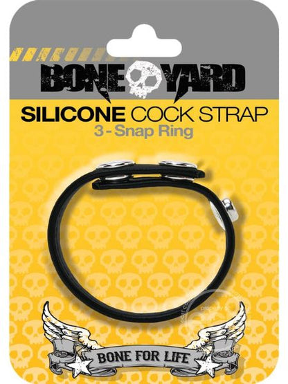 BONEYARD SILICONE BALL STRAP 3 - SNAP RING - BLACK