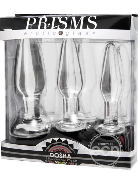 PRISMS DOSHA 3 PIECE GLASS PLUG KIT - CLEAR