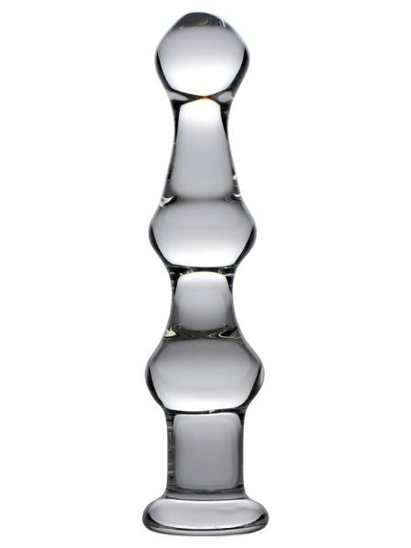 MASTER SERIES MAMMOTH 3 BUMPS GLASS 1025 IN DILDO - CLEAR