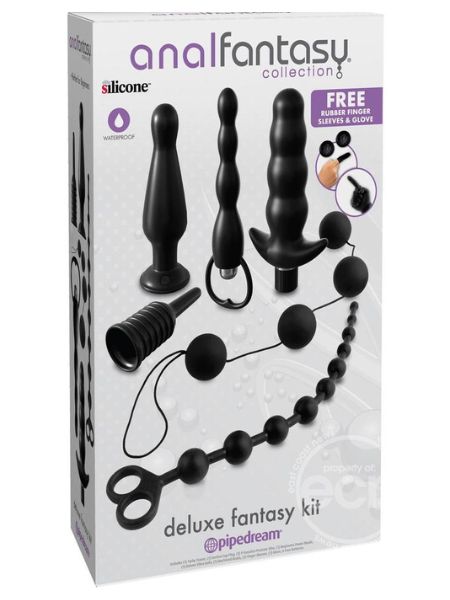 ANAL FANTASY COLLECTION SILICONE DELUXE FANTASY KIT WATERPROOF - BLACK