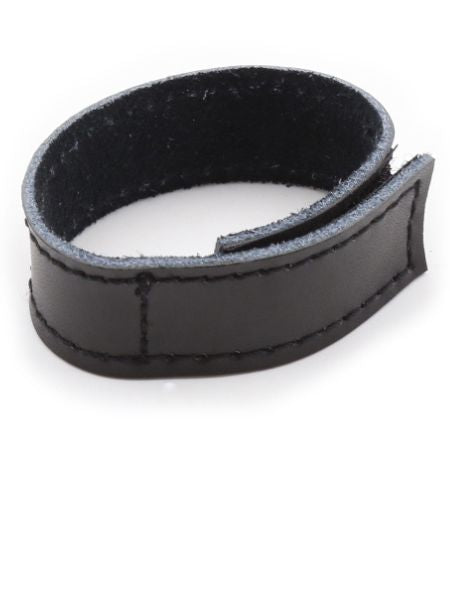 LEATHER COCK RING - VELCRO - BLACK