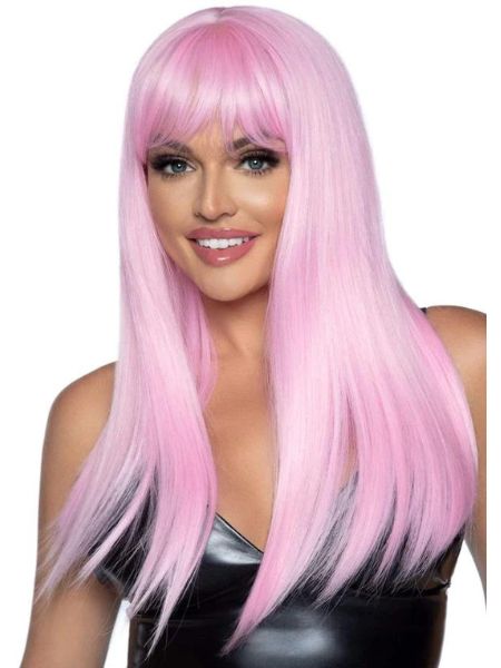 24" STRAIGHT WIG WITH BANGS - PINK