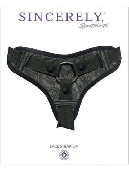 SINCERELY LACE STRAP-ON HARNES - BLACK