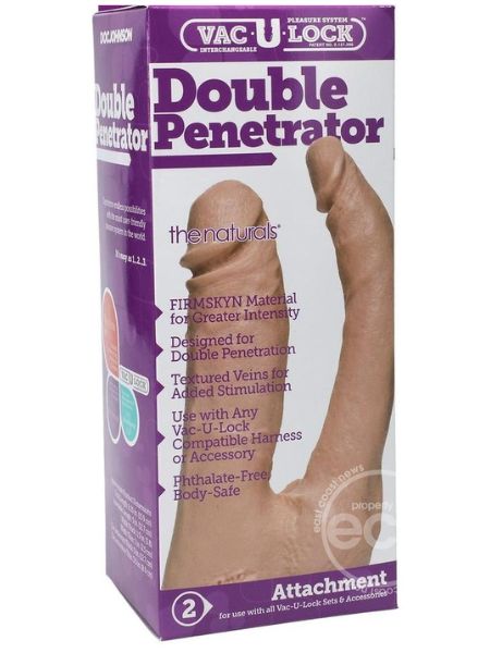 VAC-U-LOCK THE NATURALS DOUBLE PENETRATOR DILDO 6 INCH