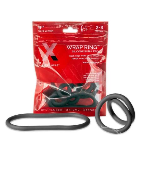 THE XPLAY WRAP RING SILICONE SLIM 9 INCH ( 2 PACK ) - BLACK