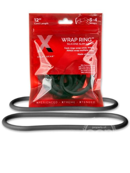 THE XPLAY WRAP RING SILICONE SLIM 12 INCH ( 2 PCK ) - BLACK