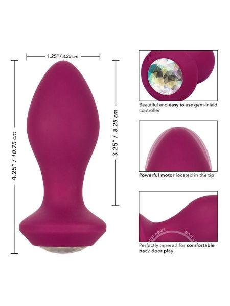 VIBRATING CRYSTAL PROBE SILICONE RECHARGEABLE BUTT PLUG