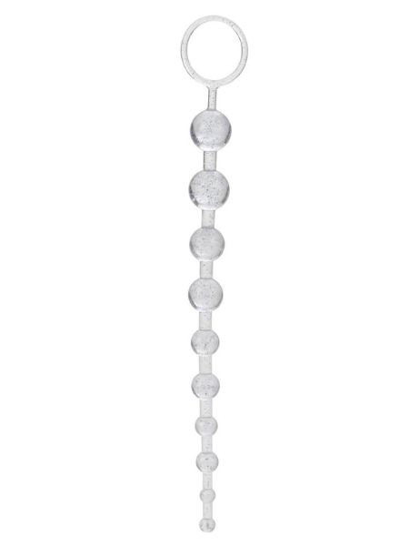 PLATINUM X 10 ANAL BEADS -  SILVER