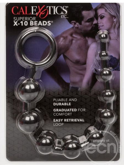 SUPERIOR X 10 ANAL BEADS - BLACK