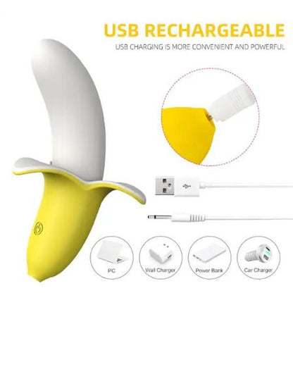 BANANA G - SPOT RECHARGEABLE VIBRATOR - YELLOW