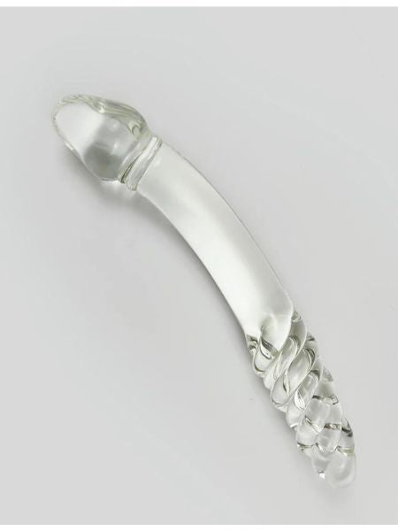 DOUBLE HEAD HAND CRAVED GLASS DILDO