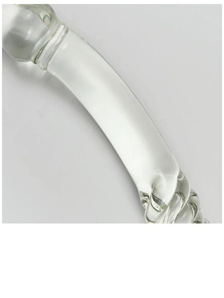 DOUBLE HEAD HAND CRAVED GLASS DILDO