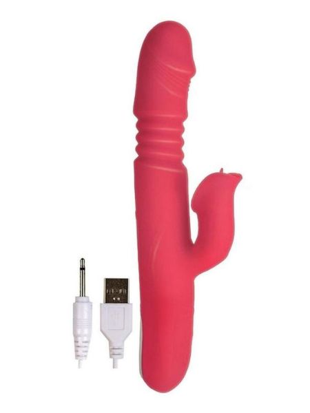 HEAT RECHARGEABLE SILICONE WARMING VIBRATOR WITH CLITORAL WHEEL -  CORAL