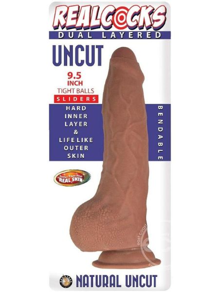 REALCOCKS DUAL LAYERED UNCUT SLIDER WITH TIGHT BALLS 9.5IN - VANILLA