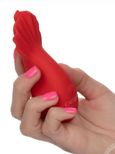 RED HOT FUEGO RECHARGEABLE SILICONE MASSAGER -RED