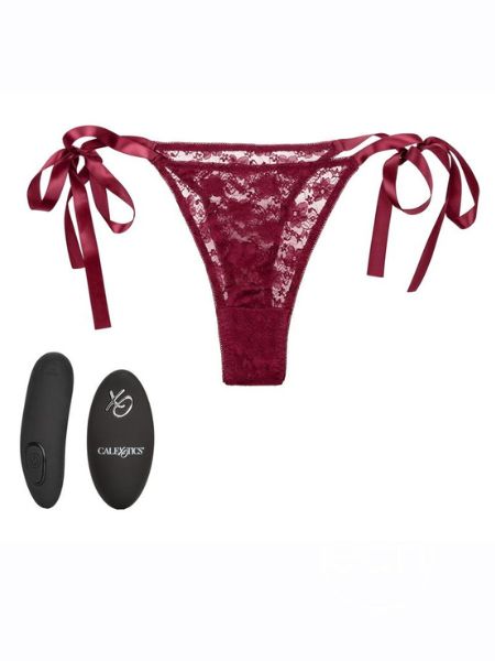 REMOTE CONTROL RECHARGEABLE LACE THONG SET - RED