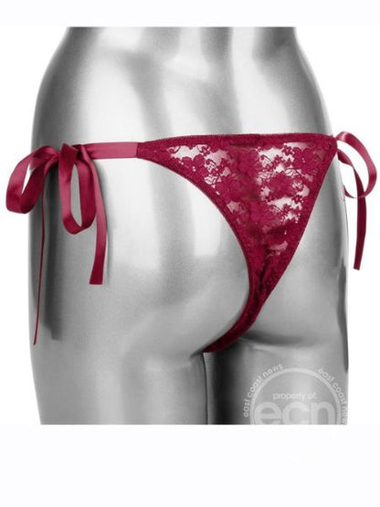 REMOTE CONTROL RECHARGEABLE LACE THONG SET - RED