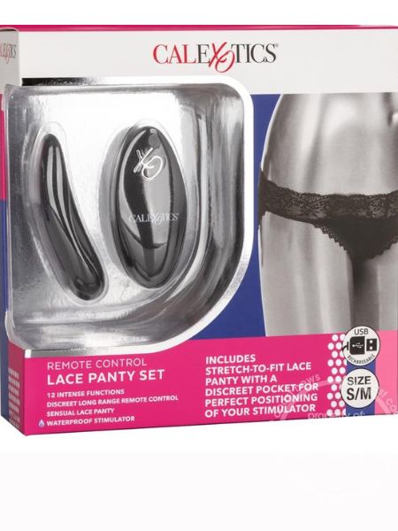 SILICONE RECHARGEABLE LACE PANTY VIBE WITH REMOTE CONTROL ( 3 PICES ) ) - S/M