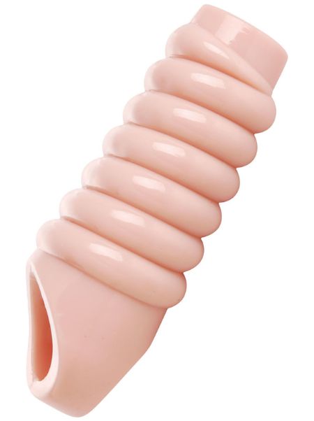 RIBBED PENIS ENHANCER - VANILLA