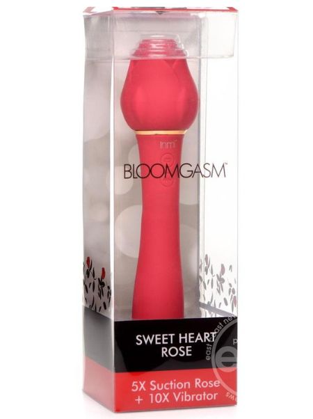 SUCTION ROSE VIBRATOR RECHARGEABLE CLIT STIMULATOR - RED