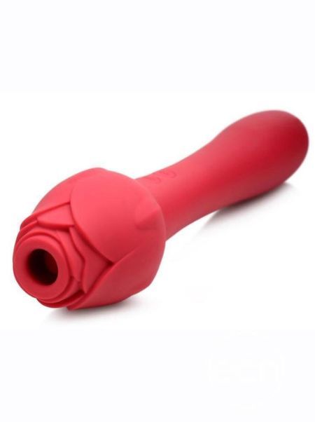 SUCTION ROSE VIBRATOR RECHARGEABLE CLIT STIMULATOR - RED