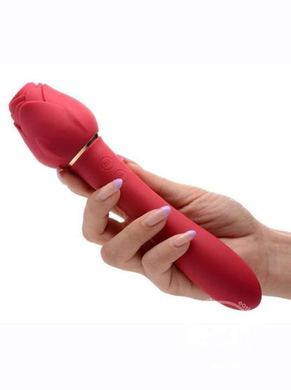 SUCTION ROSE VIBRATOR RECHARGEABLE CLIT STIMULATOR - RED