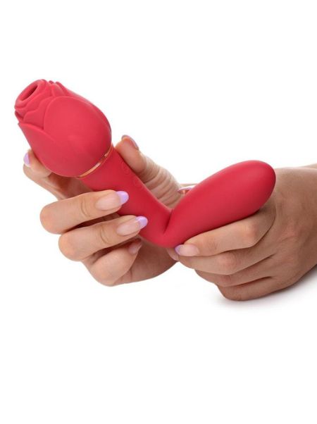 SUCTION ROSE VIBRATOR RECHARGEABLE CLIT STIMULATOR - RED