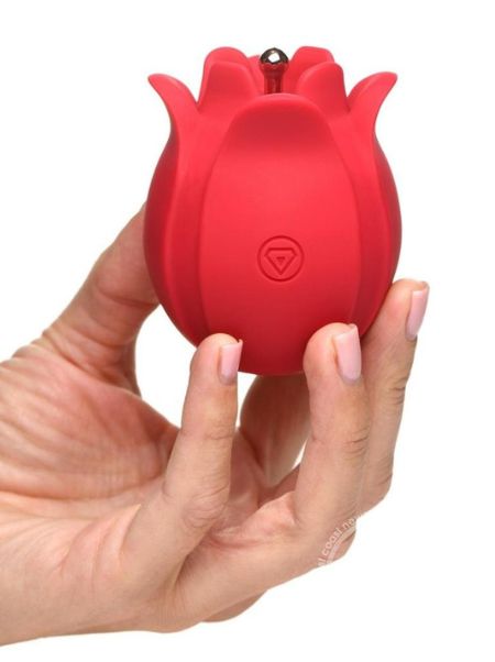 ORCHIDS WILD RECHARGEABLE SILICONE VIBRATING PINPOINT ROSE TICKLER - RED