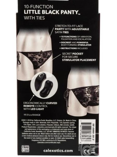 LITTLE BLACK PANTY VIBE MASSAGER WITH REMOTE CONTROL - BLACK