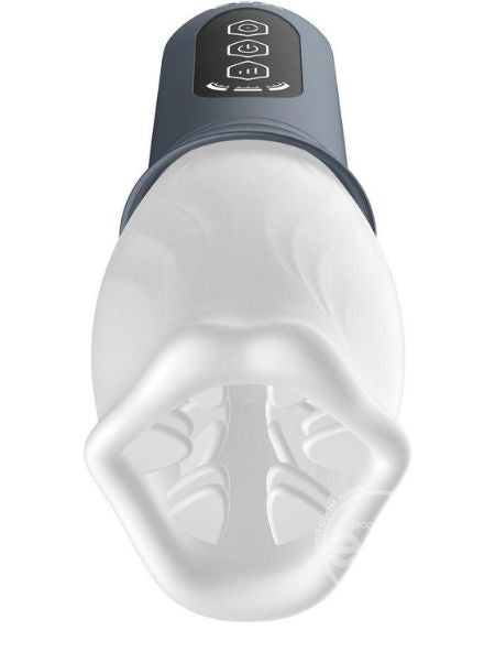 RECHARGEABLE ROTATING MASTURBATOR CUP - NAVY/WHITE